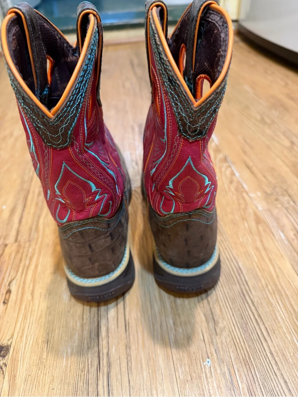 Lil Durango Kids Western Pull-On Boots with Blue Stitching